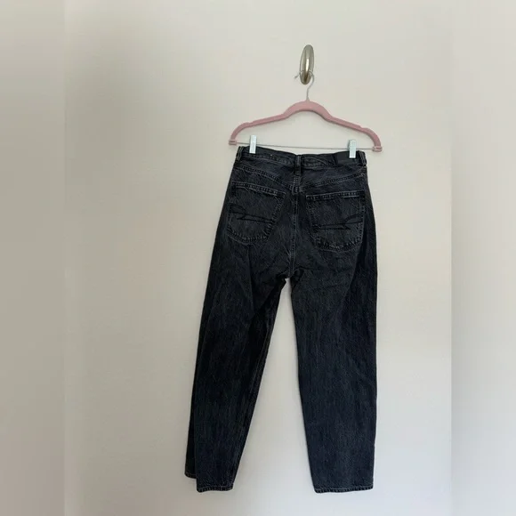 American eagle baggy straight leg jeans black distressed - Picture 5 of 10